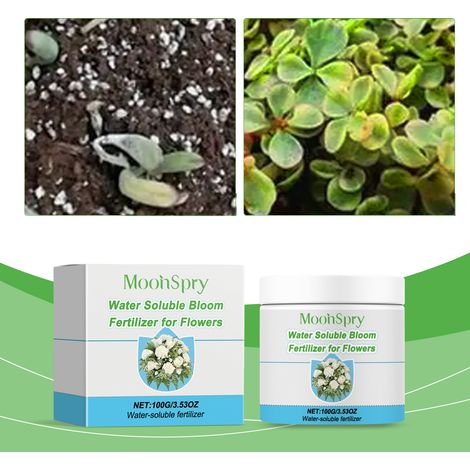 Engrais soluble dans l'eau pour fleurs, plantes, succulentes, pelouses, légumes-feuilles et plantes en pot - 100 g (1/5)
