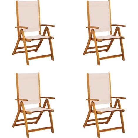 Maison Exclusive - Sedie da Giardino Pieghevoli 4 pz Massello d'Acacia e Textilene
