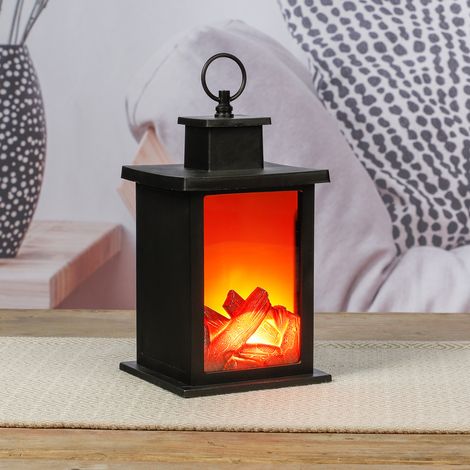 LED Tisch Kamin / Laterne 14x14x25cm-M57089