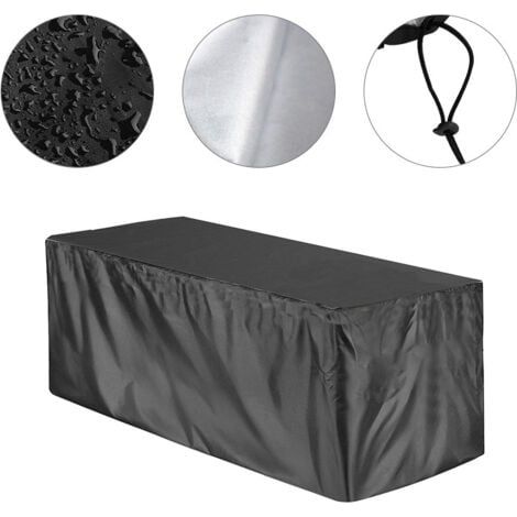 Housse de rangement imperméable pour jardin, housse de boîte de terrasse avec fermeture éclair, Oxford 210D, protection anti-UV – Rectangulaire (123x62x55cm) (1/5)
