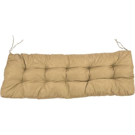Cojín para banco resistente a la lluvia y al sol, fabricado en algodón PP, poliéster y esponja, para 2 personas, apto para uso interior y exterior, color caqui-crezuo.-Crezuo