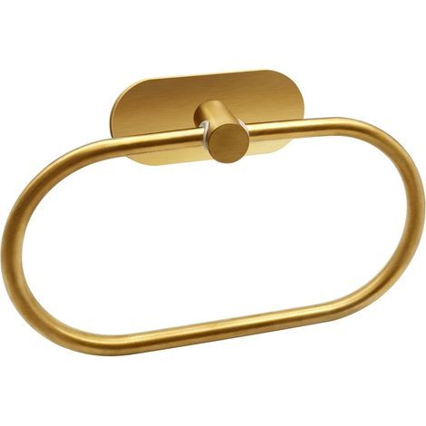 No-drill bathroom towel rack, self-adhesive towel rings, oval (gold)High quality enhances quality of life. (1/5)