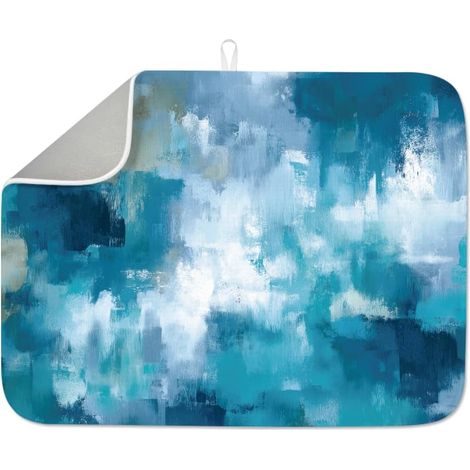 Tapis de séchage à vaisselle pour comptoir de cuisine 45,7 x 61 cm abstrait absorbant antidérapant à séchage rapide résistant à la chaleur pour robinet de table, évier, réfrigérateur (1/5)