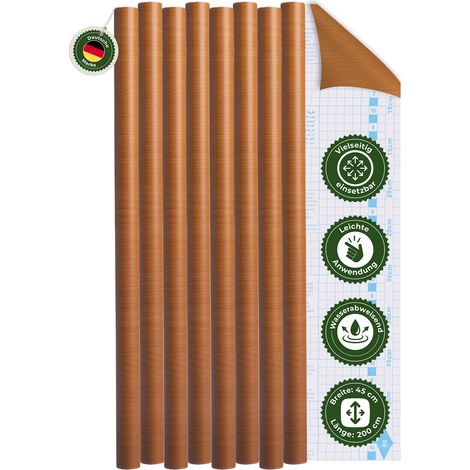 Klebefolie Klebefolie Möbel – Möbelfolie selbstklebend Holzoptik Buche Natur 2er Set, 2 x 45 x 200 cm, zuschneidbar, rückstandsfrei entfernbar – Veluxis