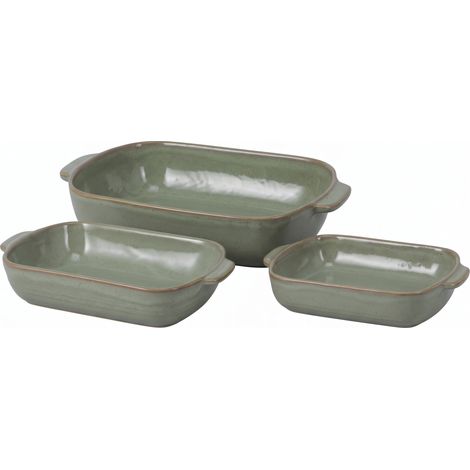 Set aus 3 Steingut-Auflaufformen zum Backen, 3,75 l / 2 l / 1 l (1/2)