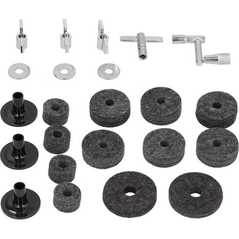 Ensemble de 23 feutres pour cymbales, stent, tube, écrous à oreilles, rondelles, douilles pour clés de tambour (1/5)