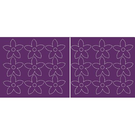 Stickers muraux fleurs pour fenêtre, 18 pièces, violet mat