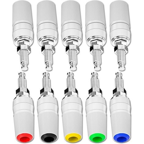 ALLIANDISAdaptateur de connecteur de Terminal de liaison de prise femelle banane à courant élevé de 5mm, 10 pièces pour amplificateur de haut-parleur (1/5)