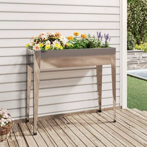 Jardinière,Pot Bac à fleurs 100,5x40,5x90 cm Acier galvanisé -58243 (1/5)