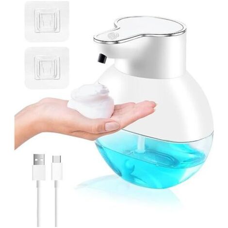 Pair Distributeur de Savon Automatique 400ml Mousse Sans Contact Montage Mural Électrique, Rechargeable par USB (1/3)