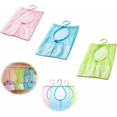 Sac de Rangement Multifonctionnel Suspendu,Sac à Crochet, Sac en Filet Suspendu Filet, Sac à Pinces à Linge pour Stockage Stocker de Petit Article pour la Maison 3 Pièces (1/5)