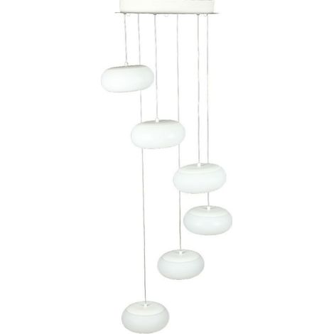 Lámpara de araña LED V-TAC compuesta por 6 lámparas redondas de metal de 72 W, luz blanca cálida regulable