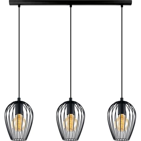 Eglo Pendelleuchte Newtown 3-flg., E27, schwarz Deckenlampen & Kronleuchter (1/5)