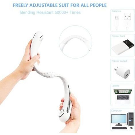 Ventilatore da Collo Portatile – Batteria 1800mAh, 3 Velocità, Silenzioso e Senza Pale Visibili – Design Ergonomico 360° – Ideale per Ufficio, Viaggi e Sport (1/4)