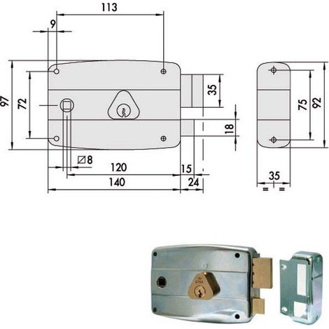 Serrure App.Ferro Dx 50471-60-1 Cisa