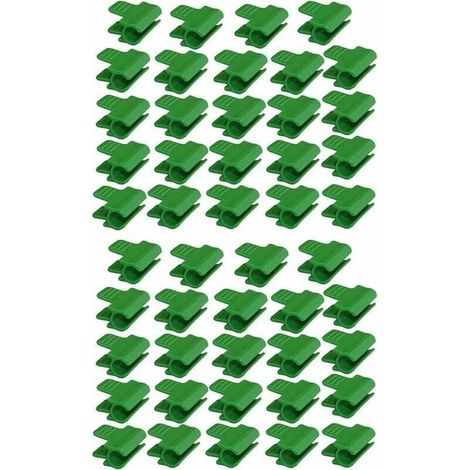 Kaelt - Lot de 48 colliers de serrage pour tuyau de jardin, accessoires de film d\'abri de jardin, diamtre extrieur 16 mm, piquets pour plantes, clips en plastique pour serre, Vert (1/5)