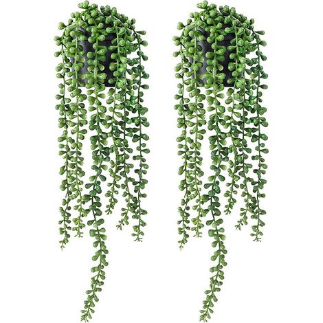 Simulation de fleurs en plastique, fausses fleurs artificielles, plantes succulentes larmes d'amoureux fausses plantes, perles de bouddha en chapelet, rotin en pot (1/5)