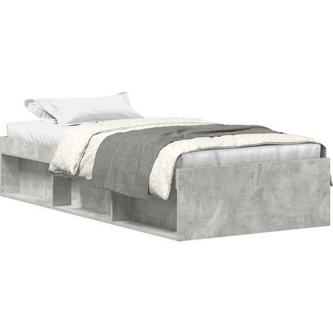 Maison Exclusive - Bettgestell Betongrau 90x200 cm