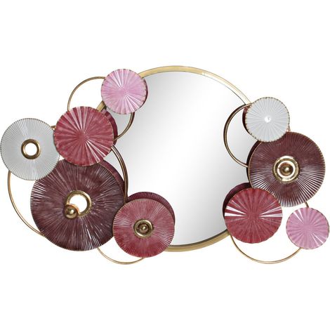 DKD Home Decor S3019207 Miroir mural rose doré 116x71 cm (1/3)
