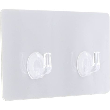 Gancho adhesivo doble ps pvc rectangular - blanco - Tendance