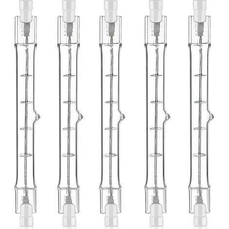 5 Pièces 200W R7S Ampoule Halogène 118mm 220-240V 3100 lm Lumière Blanche Chaude Tige Halogene Dimmable Éclairage Spot Extérieur et Intérieur pour Bâtiment Paysage Sécurité Éclairage de Scène Studio (1/5)