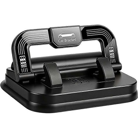Support de téléphone de voiture rotatif à 360° pour tableau de bord, ventouse ultra-résistante réglable, noir. (1/5)