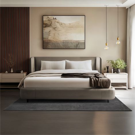 Tapis à poils ras hypoallergénique antidérapant 140x200cm Anthracite (1/5)