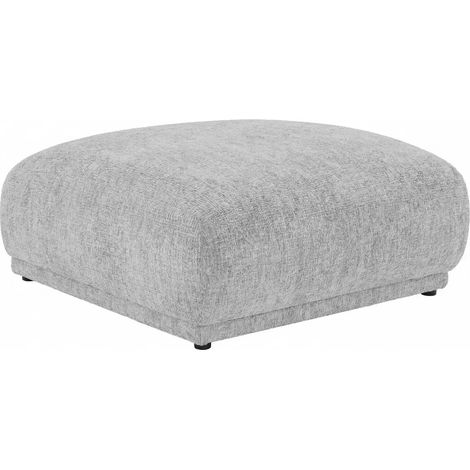 ROSALIE - Pouf en tissu chenille Gris clair 102x83x46 (1/4)