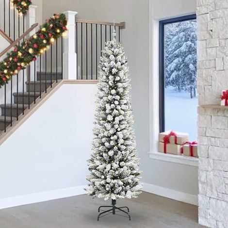 Künstlicher Weihnachtsbaum mit 300 LEDs mit Ständer Weiß 240 cm