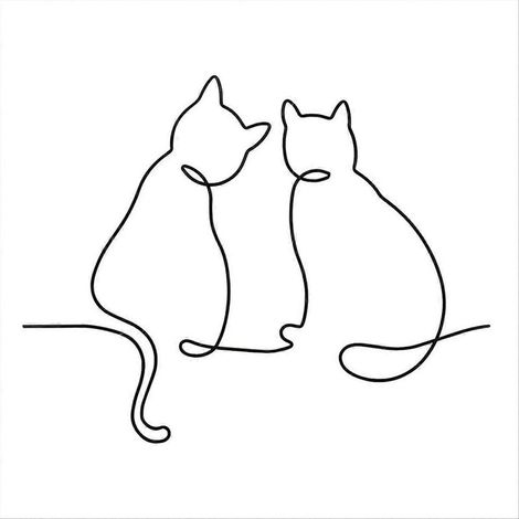 Décoration murale chat en métal, décoration murale minimaliste pour chambre et salon (1/5)