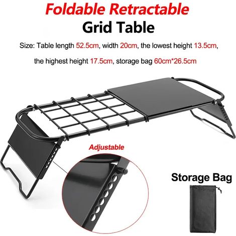 Grille de barbecue multifonctionnelle pliable pour feu de camp, grille de camping portable en acier inoxydable, support pour réchaud à gaz, support pour barbecue d'extérieur, réchauds de cuisson porta (1/5)