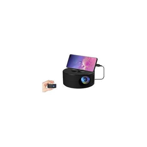 Mini projecteur intelligent portable 180P pour téléphone, veilleuse pour la maison et la chambre à coucher - Noir