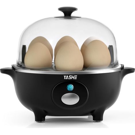 Cuiseur Oeuf, cuisinier d'œufs de 360 W, 7 œufs faciles à peler, œufs mollets, œufs moyens, œufs durs, poached, cuiseur vapeur, buzzer, lumière indicatrice, sans BPA (1/5)