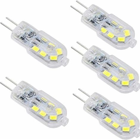 G4 LED 3W Ampoule, 200LM, AC/DC12V, Equivalent 25W Ampoule à Halogène, blanc 6000K, SMD 2835 LED ampoule 360 Angle de faisceau pour plafond intérieur cuisine éclairage,5 pièces (1/5)