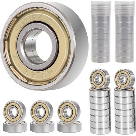 40 Pièces 608ZZ Roulements à Billes Miniatures à Rainure,8x22x7 mm Durable Roulement a Bille,Acier au Carbone Métal Bearings pour Planches à Roulettes,Imprimante 3D,Scooters,Patins à Roues Alignées (1/4)