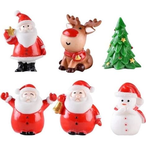 The of Christmas,figurines of Christmas miniatures,Pere Christmas,bonhomme of snow, Christmas tree of Christmas,renne,the of table-6 pcs (1/4)