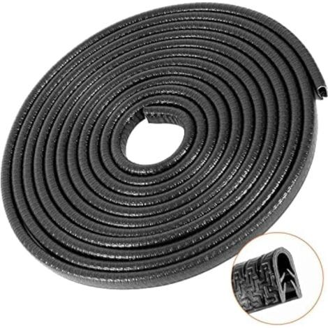 Joint en caoutchouc de porte - 5M - Protecteur de porte - Noir - Flexible - Protège bord de porte - Protection coin enfant - Profil U (1/5)