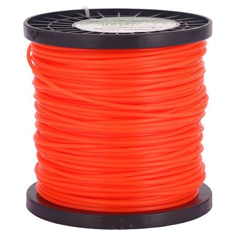 Fil pour débroussailleuses Tenseur de corde pour fil d'herbe 5 tranches de fil Diamètre 2,4 mm x 100 mètres - Orange Rouge (1/5)