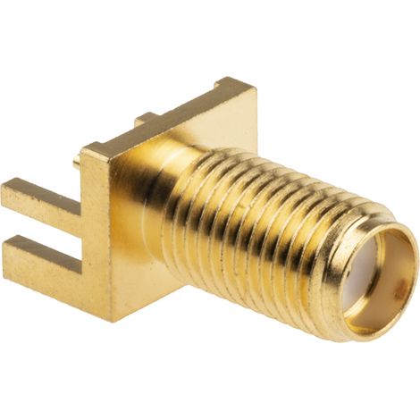 Connecteur coaxial RS PRO Femelle Droit, raccordement A souder 50O Montage bord de carte ( Prix pour 1 ) (1/3)