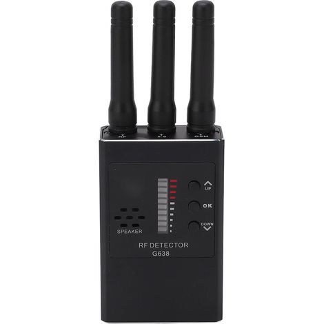 Détecteur de bugs sans fil, localisateur de caméras cachées, scanner RF professionnel pour maison, bureau, véhicule, noir. (1/5)