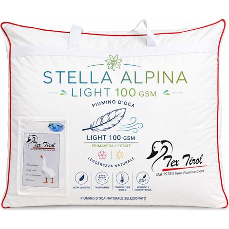 PIUMINO TEX TIROL © STELLA ALPINA LIGHT 100% PIUMINO OCA LEGGERO ESTIVO Cm. 155X200