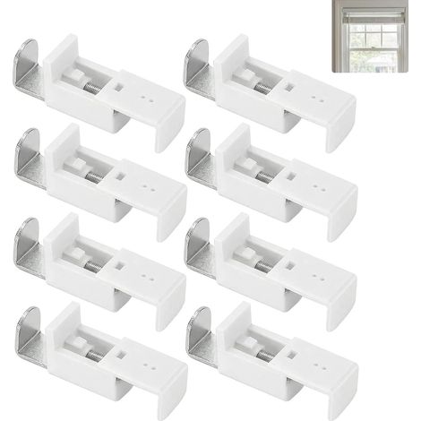 8 Pièces Supports de Fixation pour Stores Plissés sans Perçage - Accessoires Universels en Métal pour Plis et Stores (1/5)