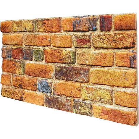 Boîte retail de 10 panneaux (5 MQ) - MATTONCINO COPPER panneau imitation brique en EPS résiné Dimension 100x50 cm épaisseur 2 cm