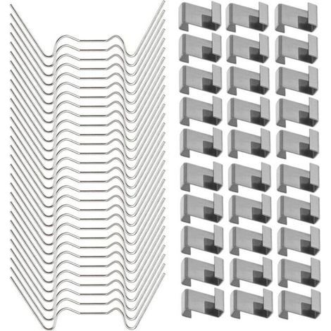 Clips de Fixation pour vitre de Verre à Effet de Serre en Acier Inoxydable (50 Clips de Fil W pour vitrage en Serre et 50 Clips de chevauchement en Z pour vitrage de Serre) (1/5)