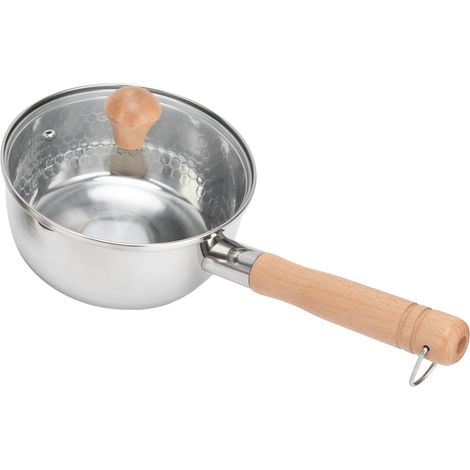 Casserole en acier inoxydable avec couvercle à poignée unique pour la cuisine (petite) (1/5)