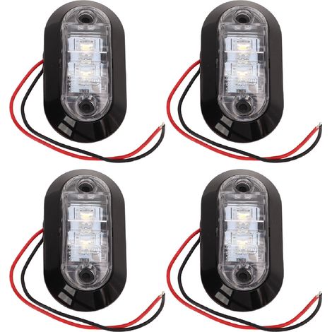4 Feux de Position LED 12V DC IP67 Étanches Blanc Indicateurs de Largeur pour Camping-Cars Bateaux Yachts (1/5)