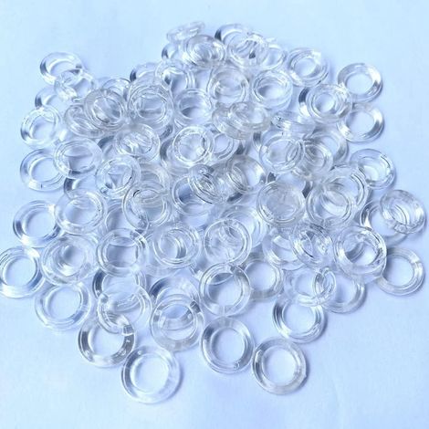 100 transparente PVC-Kunststoffdichtungen, römische Ringe, verschleißfeste, isolierende Kunststoff-Rundscheiben (1/5)