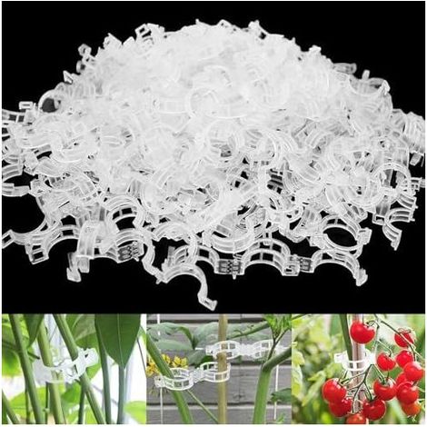 500 Stück Pflanzenstützclips, Tomatenclips zur sicheren Befestigung von Kletterpflanzen, Gemüse, Tomaten und Ranken aus Kunststoff - (1/5)