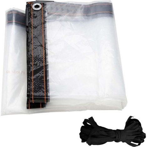 Bâche Imperméable Transparente avec Oeillets 3x2M Matériau PVC Pliable D'extérieur Étanche, Indéchirable et Coupe-Vent Bâche (1/4)