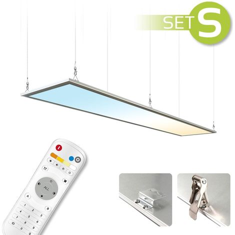 CCT LED Panel 150x30cm Spezialmontageset 48W 3000K-6000K inkl. Fernbedienung, Seilabhängung und Halter (1/5)